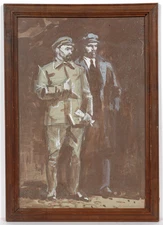 Anatoli Dovzhenko (1932-1991), "Lenin and Sverdlov", Tempera, 1960s