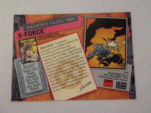 Skybox / Marvel 1993 X-Men Series 2 "X-FORCE" #84 Trading Card - Picture 2 of 2