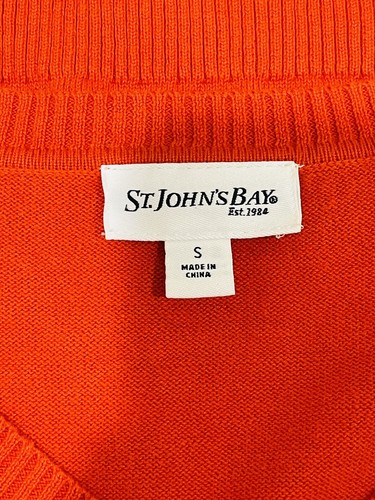 st. johns bay women SIZE S v-neck Sweater Cotton Career Office CHINA - Picture 8 of 12
