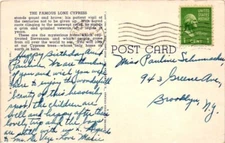 US POSTAL HISTORY CARMEN CALIF, 1942 TO BROOKLYN NY  USPS 1 Cent GW#804 LINEN