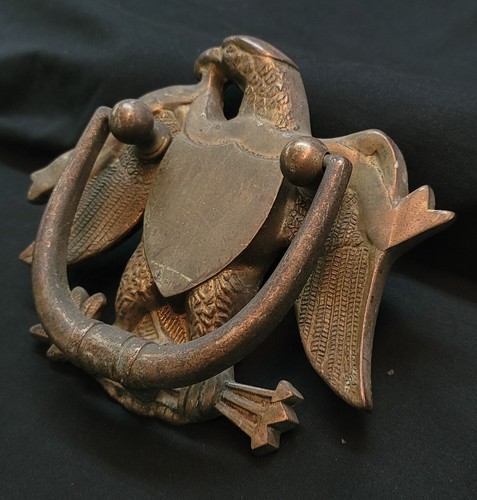 Solid Brass Bald Eagle Door Knocker 6" x 7" GS00573 - Picture 2 of 6