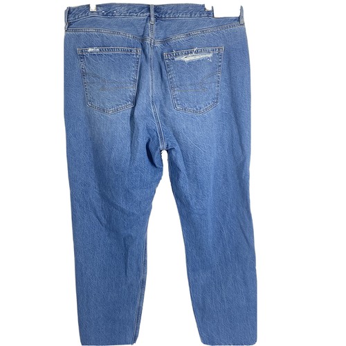 American Eagle 90er schmale Boyfriend heavily distressed blaue Jeans plus 16 lang - Bild 7 von 10