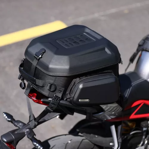 Rhinowalk Motorcycle Tail Bag 35L Hard Shell Saddle Pannier luggage Travel Black