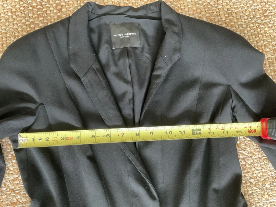 Blazer Narciso Rodriguez Negro Lana/Borde Cuero 6 Foto 4 de 4