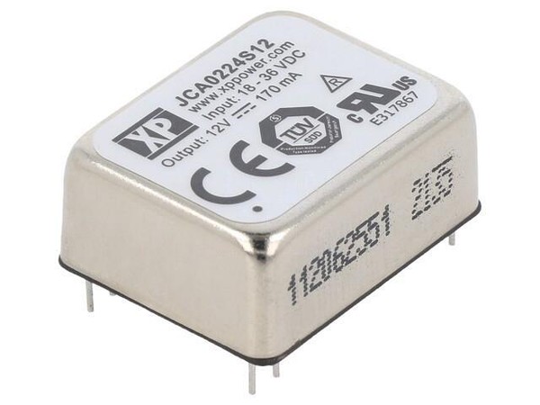 "JCA0224S12 Wandler: Dc/Dc 2W Ueing: 18-36V 12VDC Iausg: 170Ma 1.0\"X0.8\" Xp Power"-image