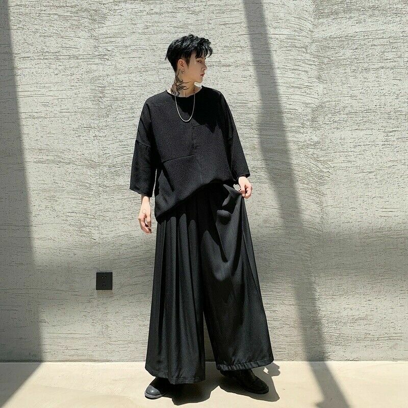Bruine Lederlook Wide Leg Tall Broek