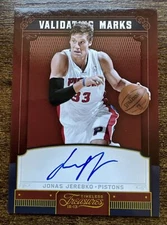 2012-13 Timeless Treasures Validating Marks Autographs Jonas Jerebko Auto /199