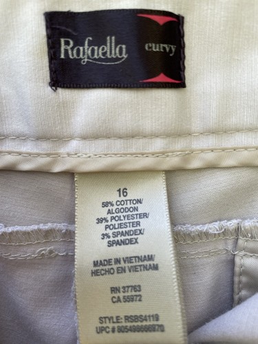 Rafaella Curvy Fit Capri Pants Women’s 16 Beige Leg Buckle - Picture 5 of 5