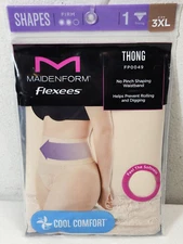 Maidenform Flexees Women's Lace Shaping Thong Size 3XL Beige NEW