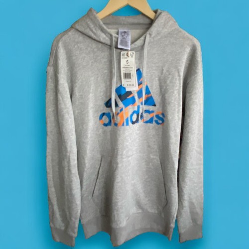 Adidas Men's Hoodie Small Grey Blue Orange New