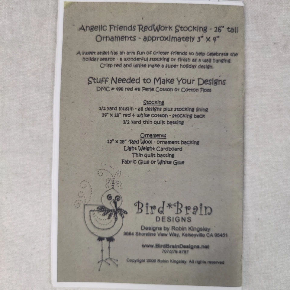 Angelic Friends Stocking Christmas Seasonal Holiday Stitchery Template 16" Tall - Image 3 of 4