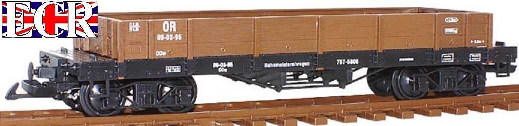 NEW, 4, TWO PAIRS, G SCALE 45mm GAUGE FLAT BED TRUCK GREEN FREIGHT GARDEN TRAIN - Picture 3 of 5