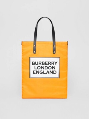 バッグ Burberry London BURBERRY LONDON TOTE Designer Handbag Nylon Large Orange Tote NEW