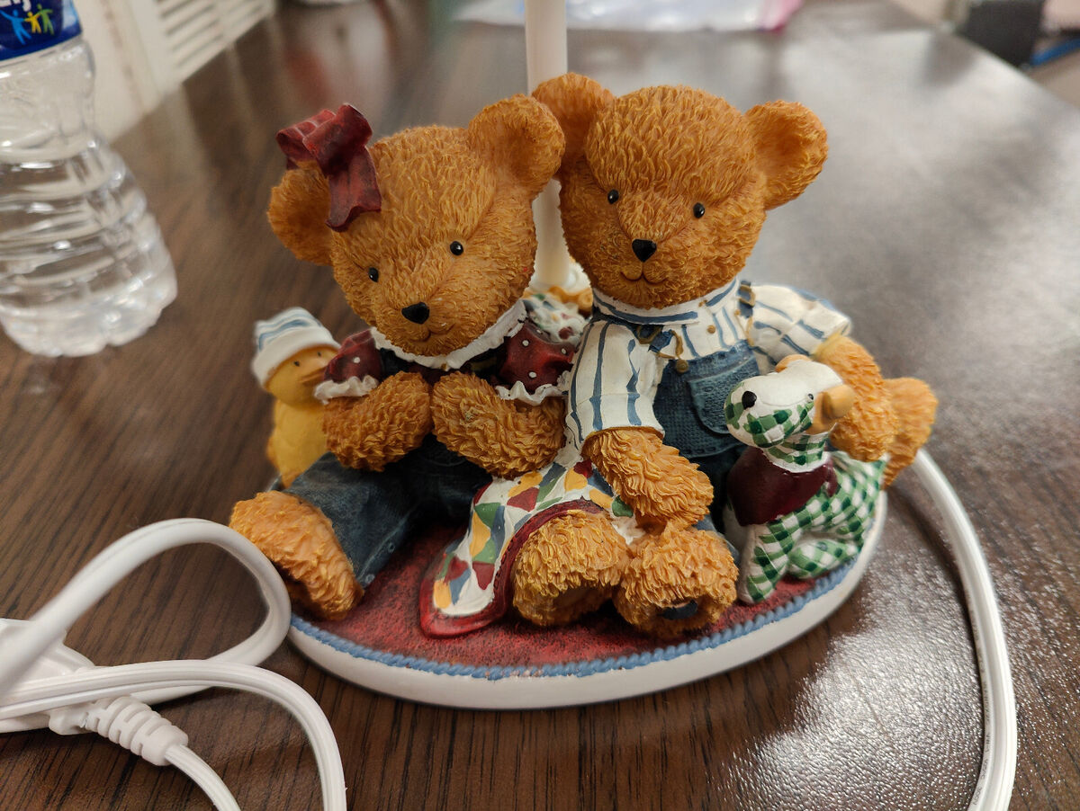 Vintage Teddy Bears with Toys Lamp with Matching Lamp Shade Vintage Teddy Bears with Toys Lamp with Matching Lamp Shade