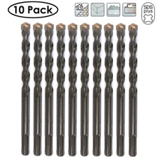 Drillforce 10PCS 7/16" X6" Rotary Hammer Drill SDS+ Masonry Concrete Drill Bits