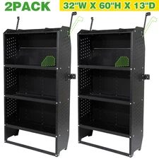 2X32''W x 60''H x 13''DCargo Van Shelving Storage for Mid/High Roof Ford Transit