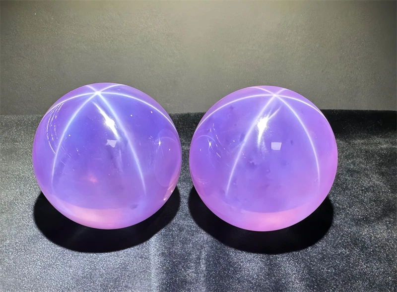 High quality Round bead Pink Star Sapphire Lab Created High Hardness Loose Gems - Image 2 of 4