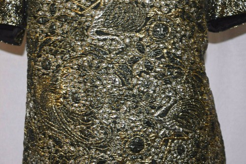 ESCADA ANTIQUE GOLD EMBELLISHED BROCADE FLORAL SILK BLEND JACQUARD WOVEN SIZE 42 - Picture 5 of 12