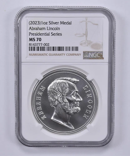 (2023) Silver Medal Abraham Lincoln US Mint Presidential Series MS70 NGC