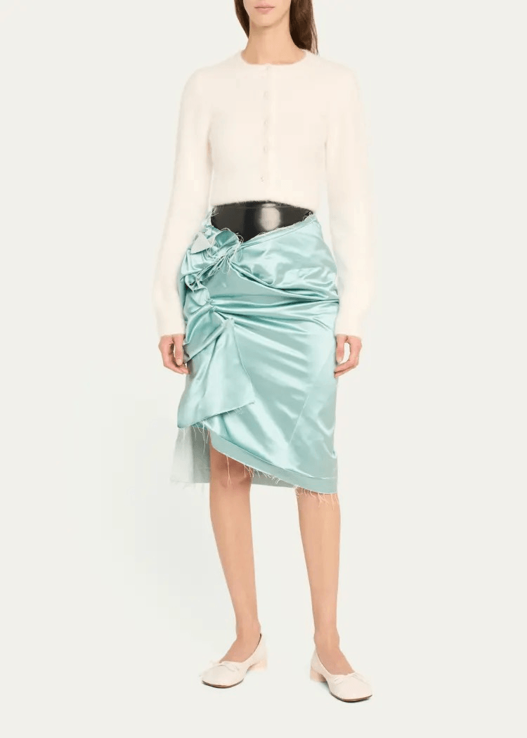 MAISON MARGIELA★素敵!Quilted satin skirt MAISON MARGIELA Raw Edge Latex Asymmetric Pencil Skirt | eBay