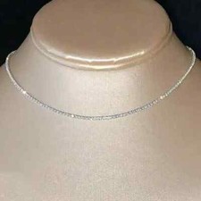Women's Tennis Necklace 7Ct Round Cut Lab Created Diamond 14K White Gold plated