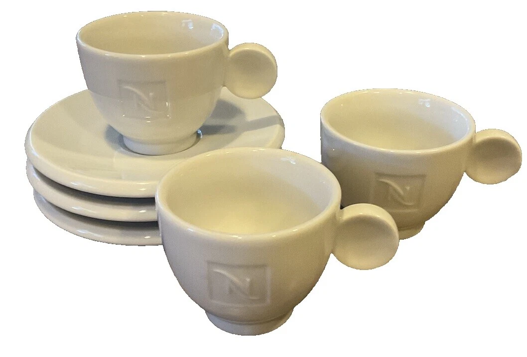 Nespresso Blanco conjuntos Taza y platillo de café espresso