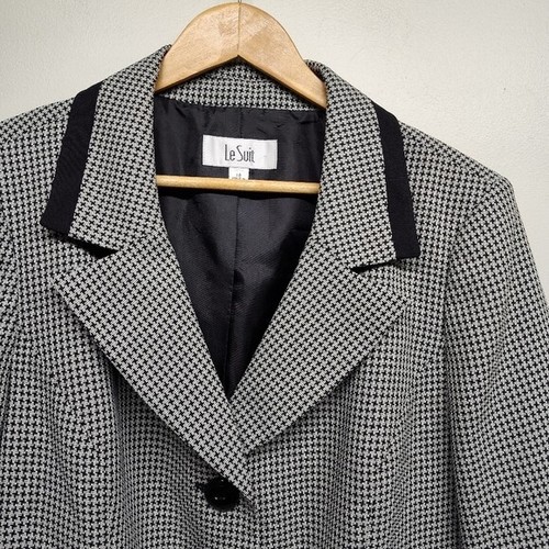 Le Suit Blazer Sakko Damen Übergröße 18 schwarz weiß Einknopf Workwear Business - Bild 2 von 8