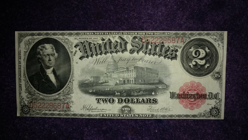 Fr-60 1917 United States Note Uncirculated Condition RARE Crisp $2.00 Bill.
