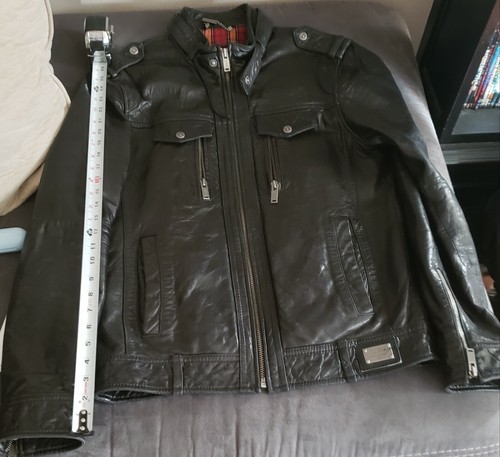 Guess Mens Black Moto Jacket Size Small - Picture 10 of 12