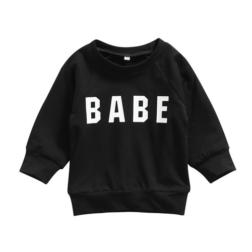 Toddler Infant Boys Girls Clothes Pullover Letter Hooded Sweatshirt Tracksuit - Picture 2 of 14