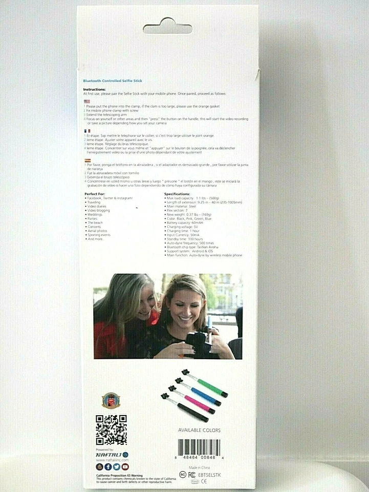 iPlanet Bluetooth Selfie Stick (Black) - Image 2 of 4