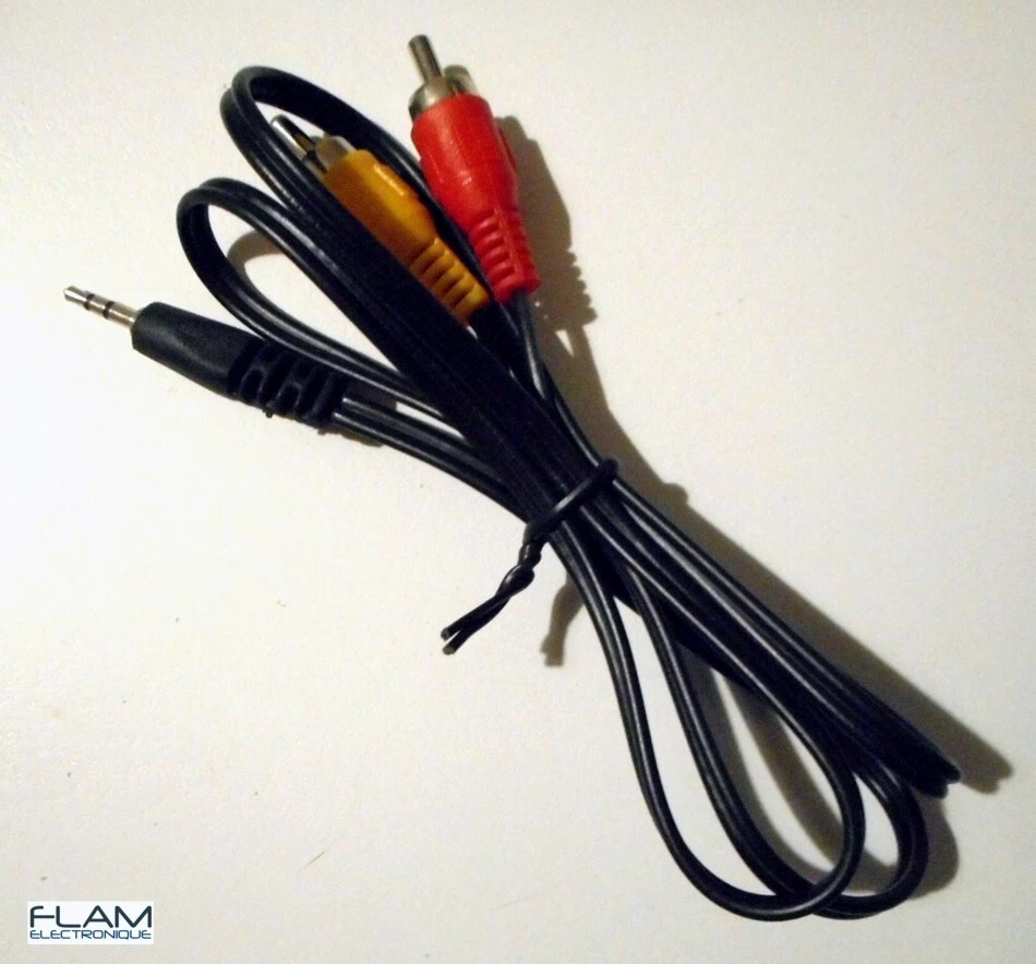 Cable adaptateur Audio Stereo 80cm Jack 2,5mm Male to 2x RCA Male audio adapter - Photo 1/3