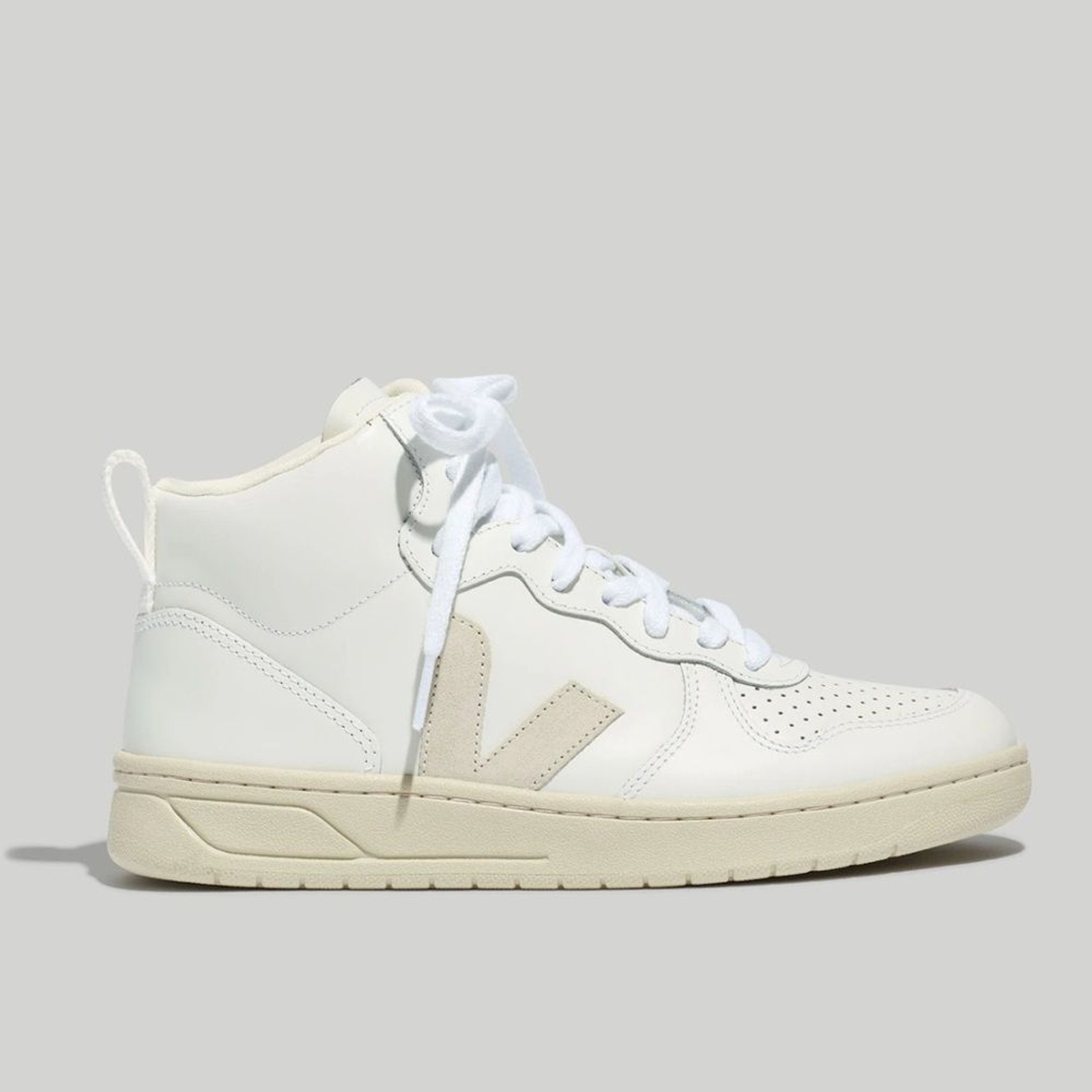 Veja high top women sneakers size 11 white vegan leather sustainable fashion