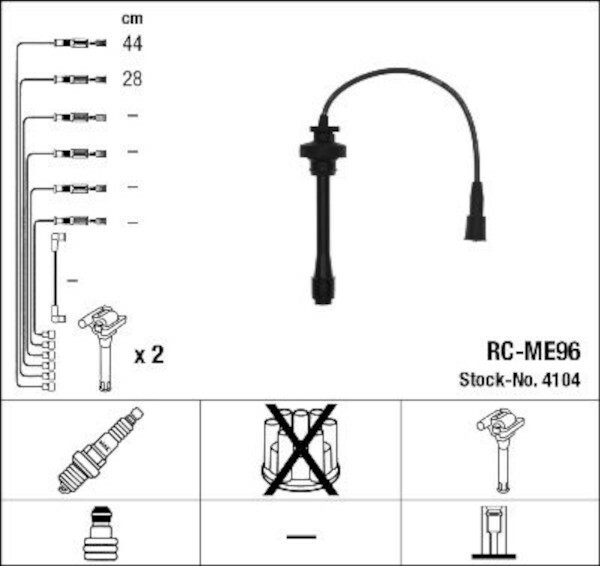 NGK ZüNdleitungssatz FüR Mitsubishi Carisma,Colt IV V,Galant V Vi,Lancer V-image