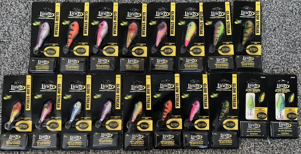 16!!! Random Grab of Lindy Glow Streak Fishing Lures-