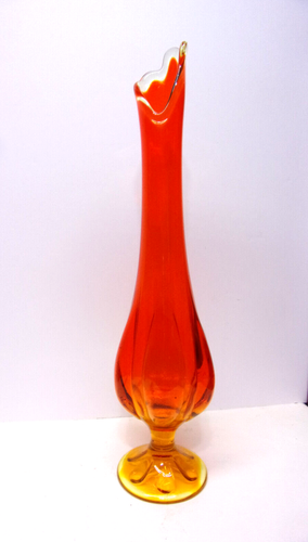 Viking Amberina 6 Petal 18" Swung Vase