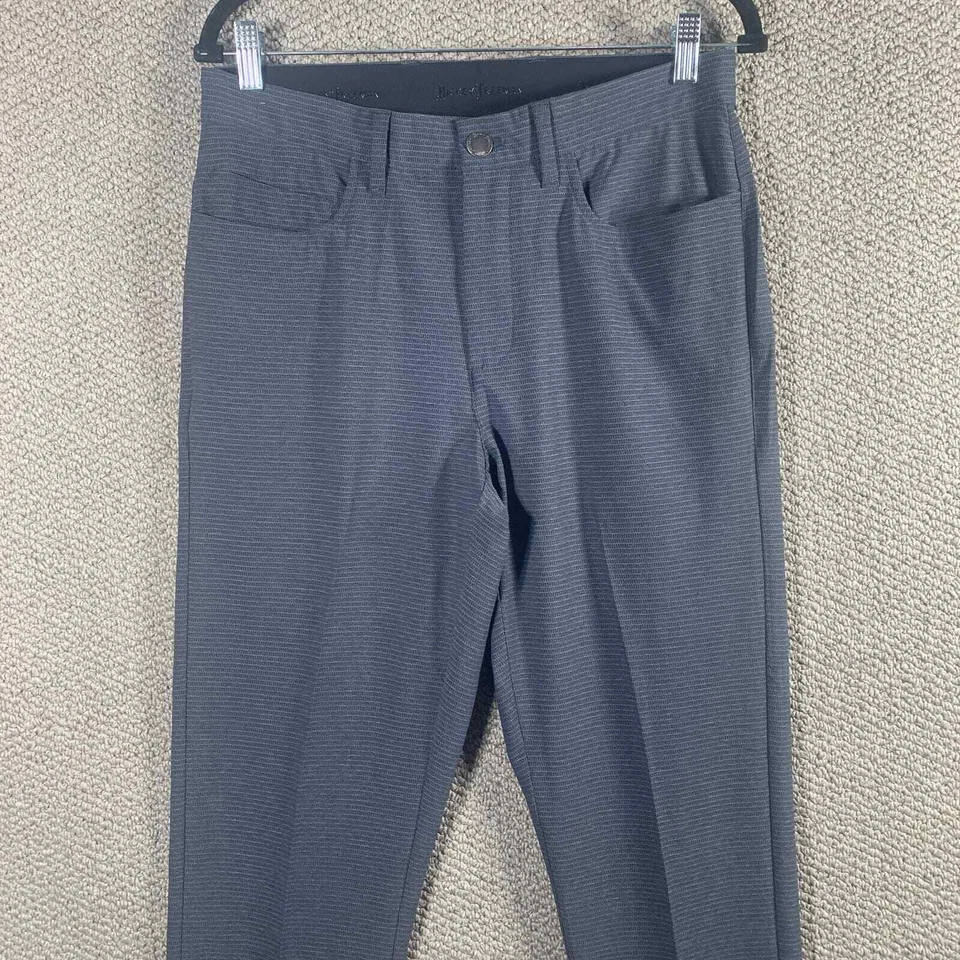 Pantalones de vestir Hickey Freeman para hombre talla 30X32 gris pierna recta bolsillos frente plano Foto 2 de 4