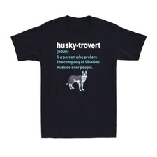 Husky-trovert Siberian Husky Humor Definition Introvert Dog Lover Men's T-Shirt