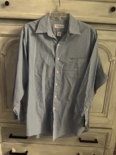 Brooks Brooks Blue White Plaid Non-Iron Button Down 16-32/33