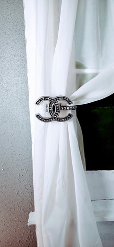 4 PCS Silver Curtain Tie Backs Decorative Drapery Holders for Wall, Curtain - Picture 3 of 5