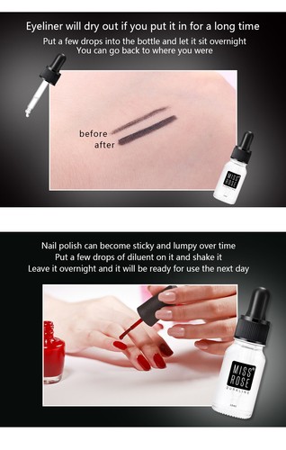 Waterproof Eyeliner Powder Blush Eyeshadow Thinner Makeup Duraline Diluent 10ml - Picture 8 of 10