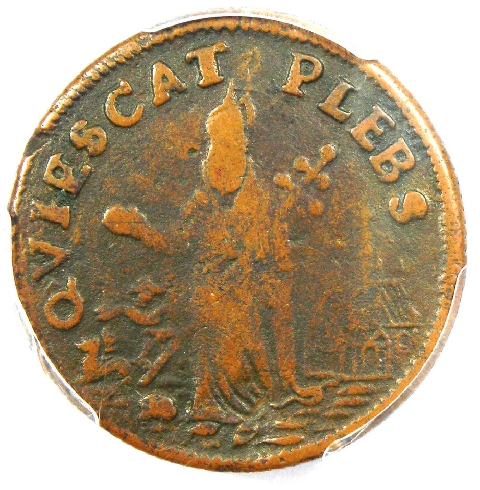 1670 New Jersey St Patrick Farthing Colonial Coin 1/4P - PCGS VF20 - $1500 Value - Image 4 of 4