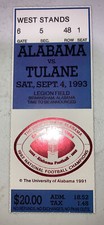 Alabama Football Vs Tulane game Day ticket Stub. 9/4/1993.