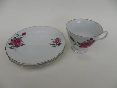 Ersatzartikel, Yong Sheng Rosa Blumen 6,5'' Beilagenteller x 2 & Teetasse 