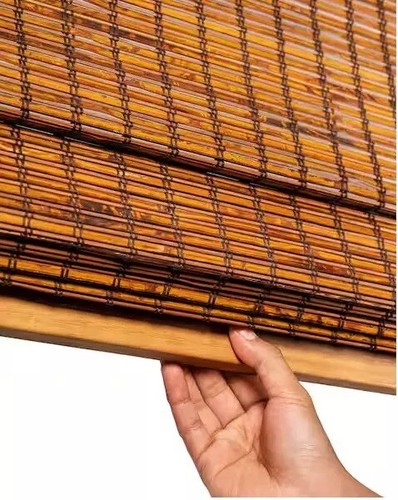 Chicology Cordless Light Filter Natural Woven Bamboo Roman Shade - Brown Beaver - Picture 4 of 4