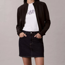 NWT Calvin Klein Denim Mini Skirt, Classic Rinse Dark Wash   Size 28 6 