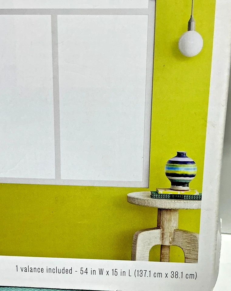 Light Filtering  Aqua / blue (ish)/green (ish) CURTAIN VALANCE - 15" New w/tags - Image 4 of 4