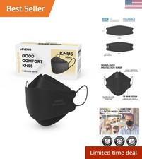 KN95 Face Masks 50 Pack, Breathable Comfortable and Disposable KN95 Mask, Black
