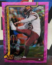 2025 Topps Chrome Football #300 Matt Gay Pink Wave Refractor 007/250 (BK)