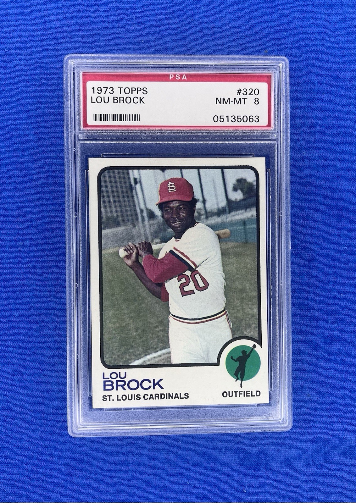 1973 Topps Baseball Lou Brock #320 St. Louis Cardinals PSA 8